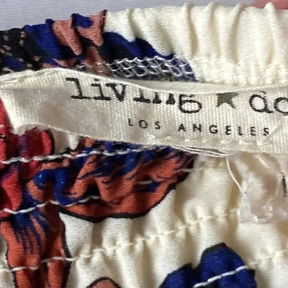 LIVING DOLL LOS ANGELAS WO SIZE 22/24(?). TOP CREAM COLOR NAVY RUST MAUVE - Picture 10 of 11